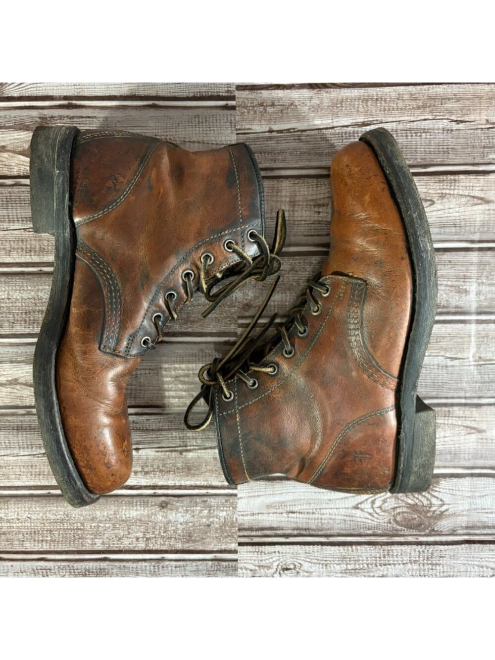 Frye Prison leather Boot Size 9 M color brandy Made In USA - Picture 5 of 11
